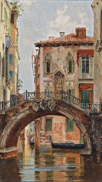 A BRIDGE OVER A VENETIAN CANAL