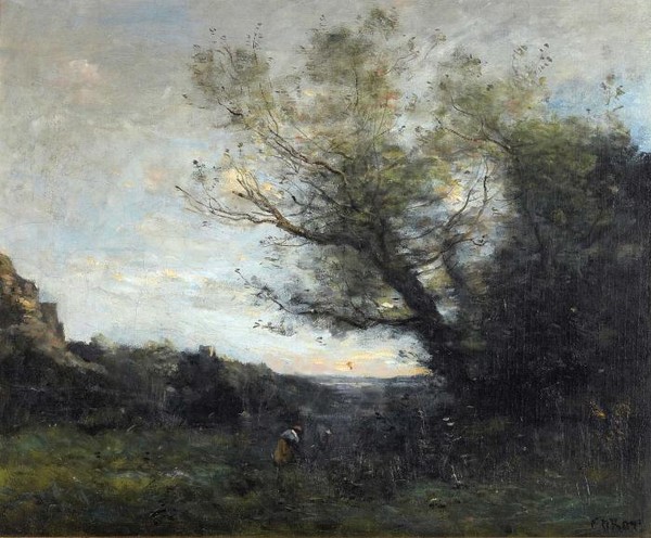 A Figure in a Wooded Landscape