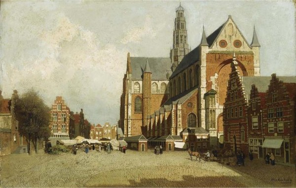 A MARKET BY THE ST BAVO CHURC