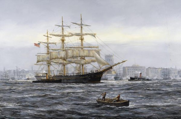 AMERICAN CAPE HORNER ALEX GIBSON, STANDING DOWN THE EAST RIVER OUTWARD BOUND