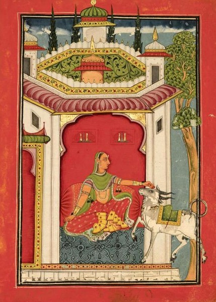 AN ILLUSTRATION FROM A RAGAMALA SERIES RAGINI BHAIRAVI INDIA BILASPUR