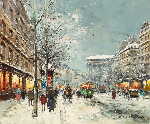 Boulevard de la Madeleine in winter