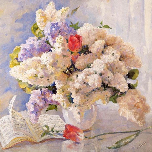 Букет белой сирени