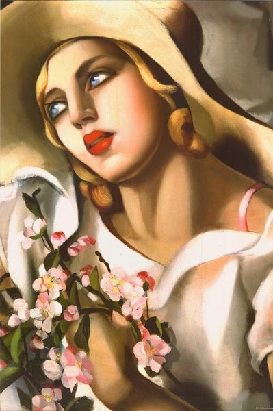 Девушка с цветами в белом