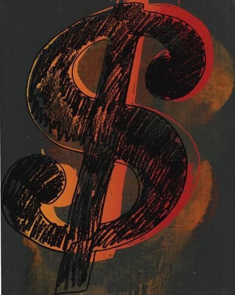 DOLLAR SIGN темно серый тон оранжевый знак