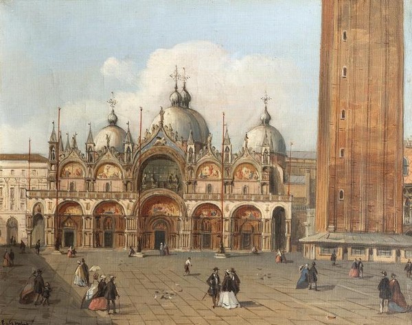 Figures in St Marks Square Venice