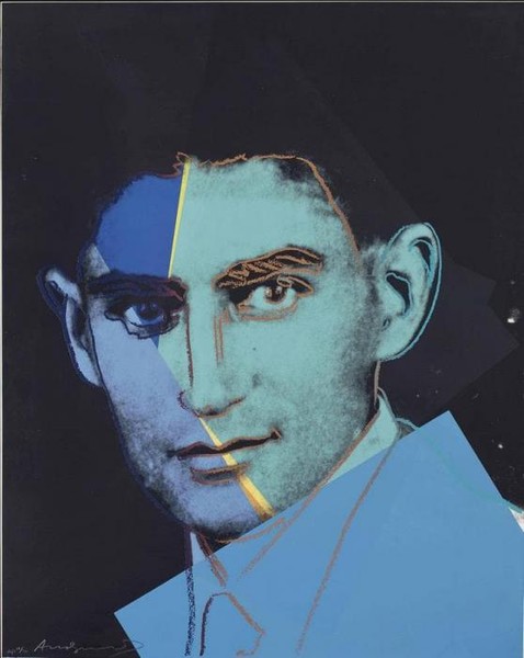 Franz Kafka на черном фоне