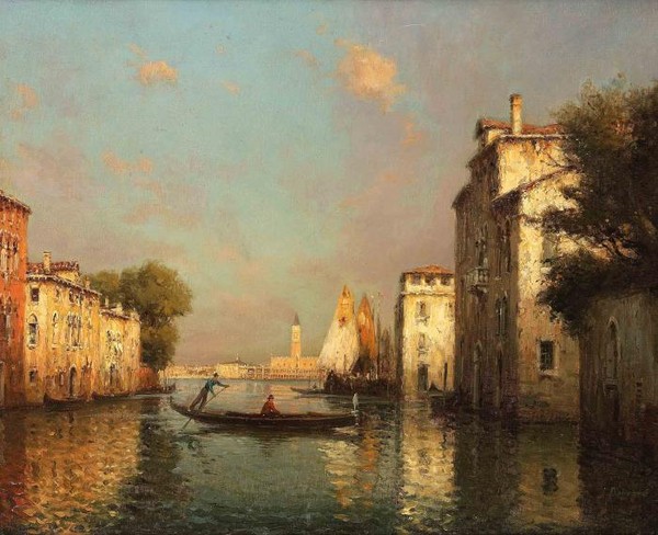 Gondola on a venetian canal