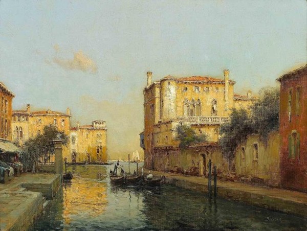 Gondolas on a Venetian backwater