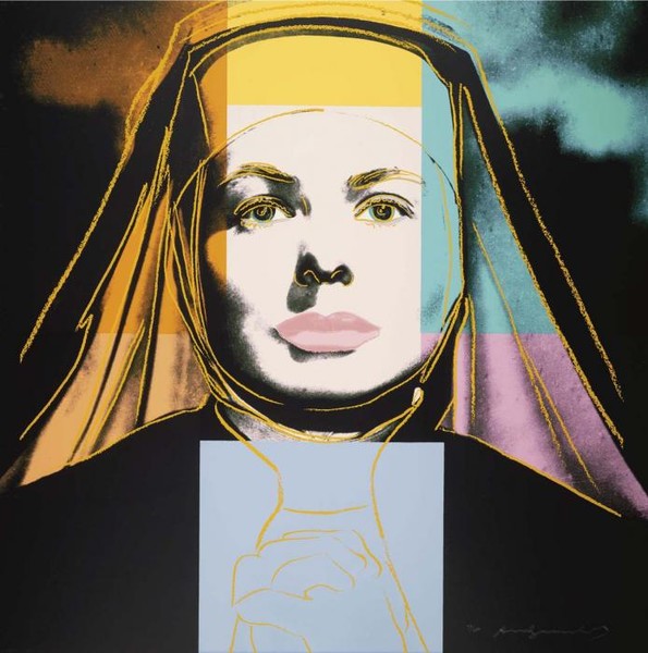 INGRID BERGMAN, THE NUN на фоне темных туч