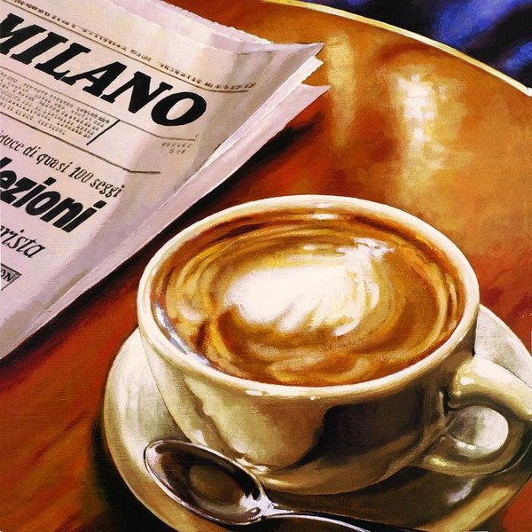 Капучино, газета, Милан