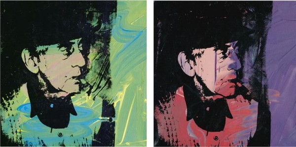 MAN RAY (DIPTYCH) зеленый и фиолетовый тон