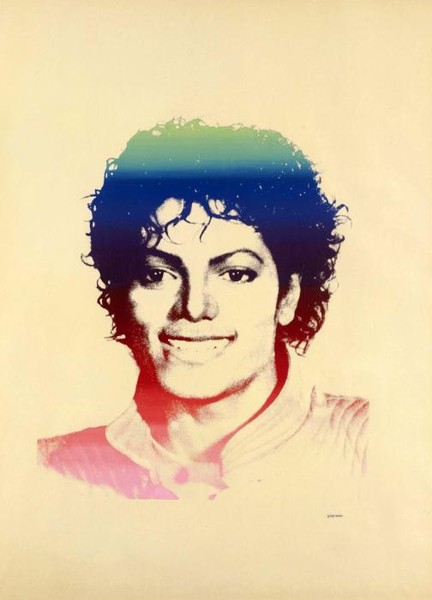 MICHAEL JACKSON портрет на желтом фоне