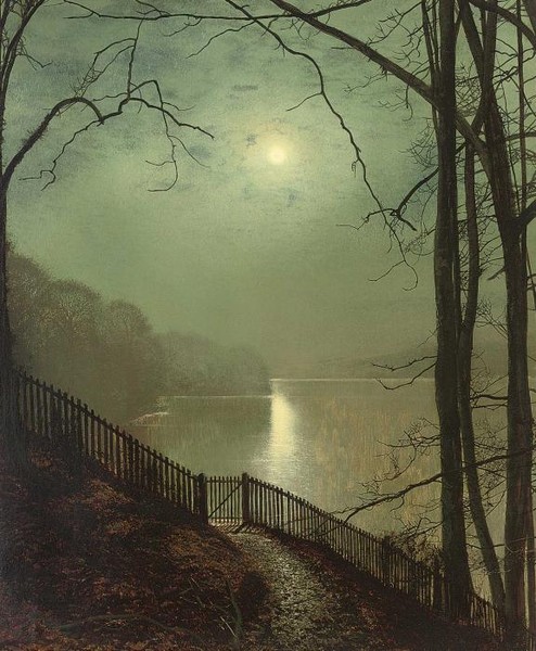 Moonlight on the lake Roundhay Park Leeds