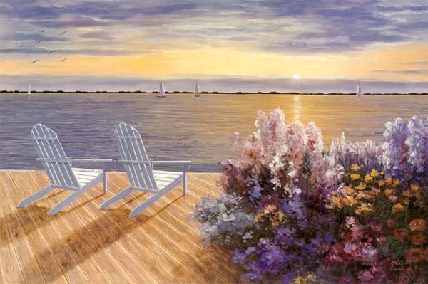 Морской вид с помоста. Закат