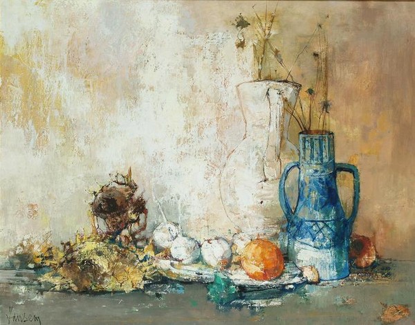 Nature morte au pot bleu
