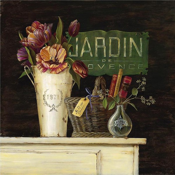 Натюрморт с высокой кружкой с цветами