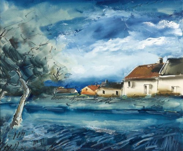 PAYSAGE AVEC MAISONS