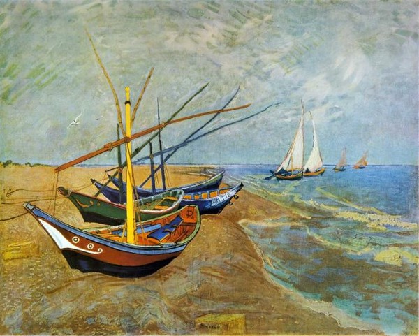 Пейзаж с лодками