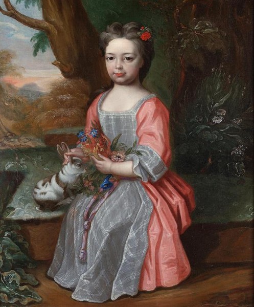 Portrait of young girl seated