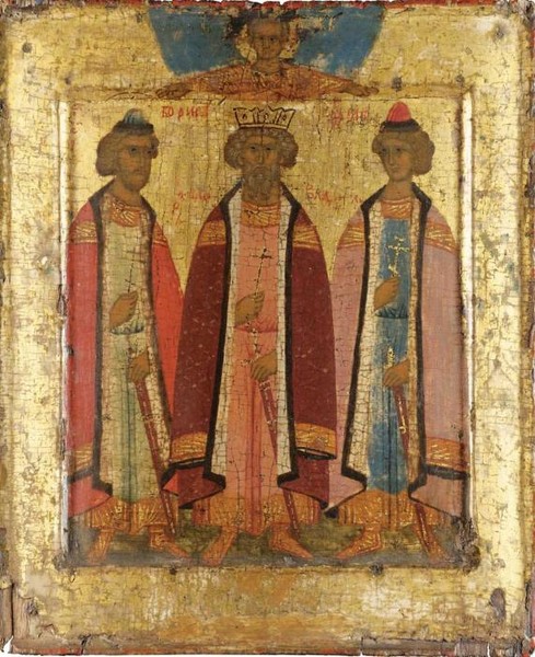 Prince Vladimir with Saints Boris and Gleb, ROSTOV INFLUENCE, 16th century