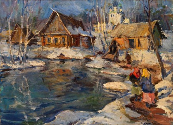 Russian Village in Winter