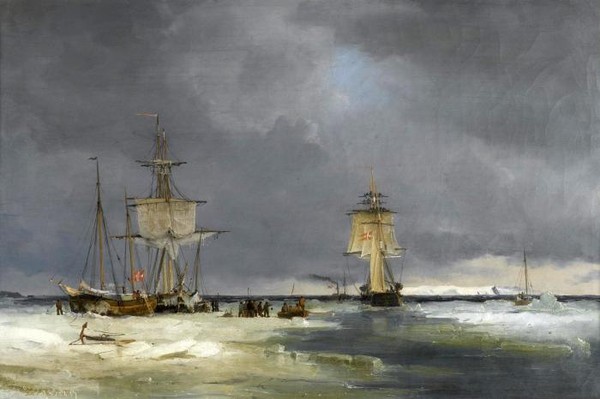 Shipping in a calm off a Headland