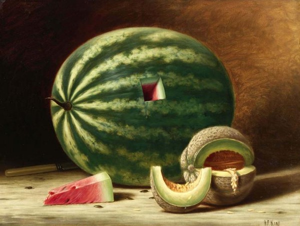 STILL LIFE WITH WATERMELON AND CANTALOUPE