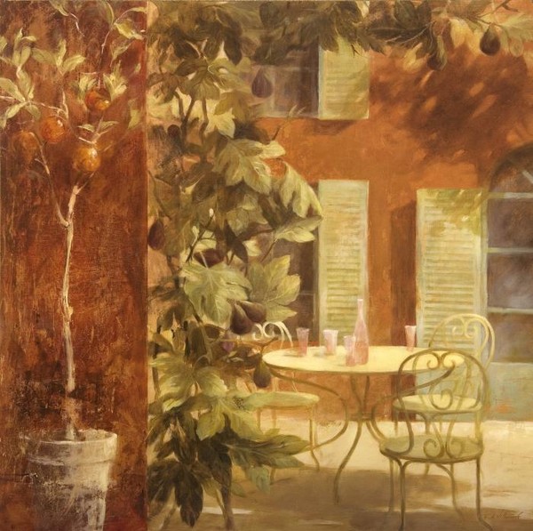 Tangerine courtyard.