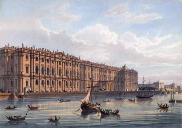 The winter Palace (North facade) in St. Petersburg in the 19th century