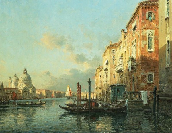 Venetian scene with Maria della Salute