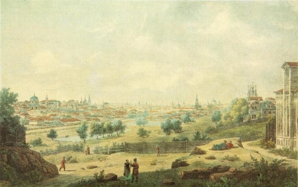 Вид  Москвы с высот правого берега Яузы.