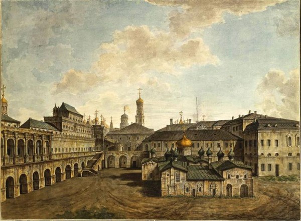 Вид на Теремной дворец и собор Спаса на Бору