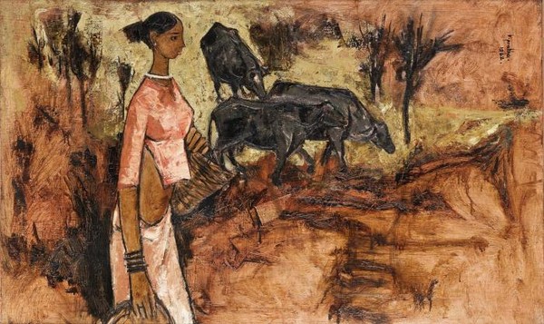 Woman with Bulls