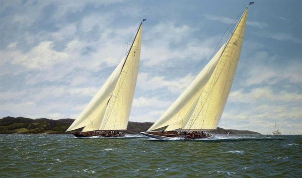 Yankee and Britannia Racing in the Solent