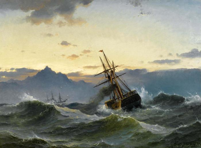 A Paddle Steamer in Heavy Seas