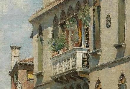 Фрагмент A BUSY DAY ON A VENETIAN CANAL