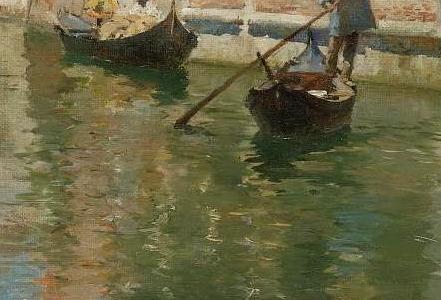 Фрагмент A BUSY DAY ON A VENETIAN CANAL