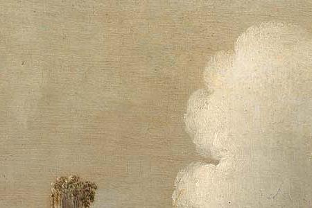 Фрагмент A coastal inlet with moored boats a Turk on the shore w-wer and archway beyond