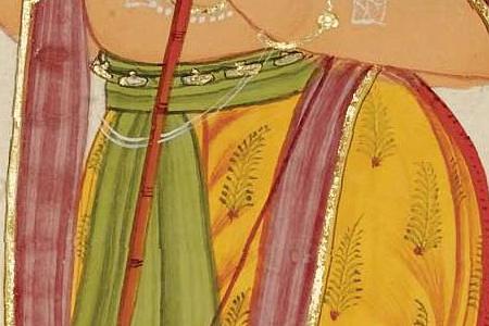 Фрагмент A DEITY WITH A BOW AND ARROW INDIA BILASPUR CIRCA 1700