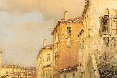 Фрагмент A gondola on a Venetian canal