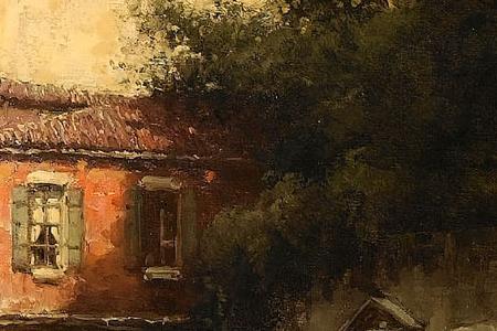 Фрагмент A gondola on a Venetian canal