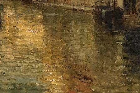 Фрагмент A gondola on a Venetian canal