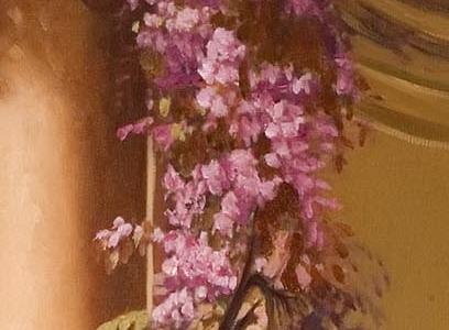 Фрагмент A Peacock And Doves In A Garden