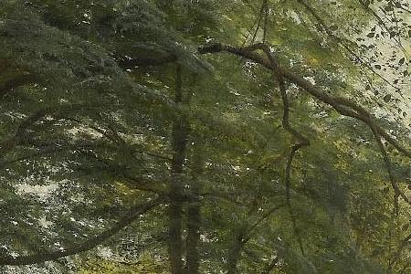 Фрагмент A STREAM THROUGH THE GLEN, DEER IN THE DISTANCE