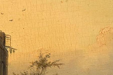 Фрагмент A SUMMER LANDSCAPE WITH A FERRY CROSSING A RIVER