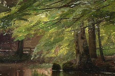 Фрагмент A tranquil river in a wood