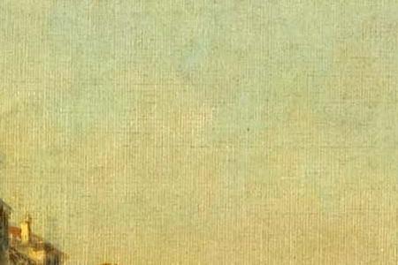 Фрагмент A view of a Venetian canal with gondolas in the foreground