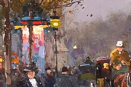 Фрагмент A view of the Porte St Denis at dusk