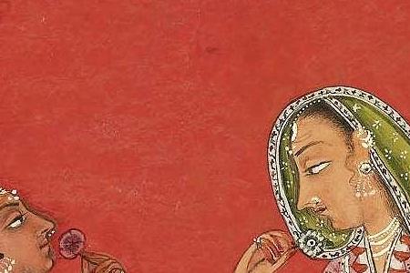 Фрагмент AN ILLUSTRATION FROM A RAGAMALA SERIES GUNAMALHARI RAGINI DAUGHTER-IN-LAW OF MEGHA